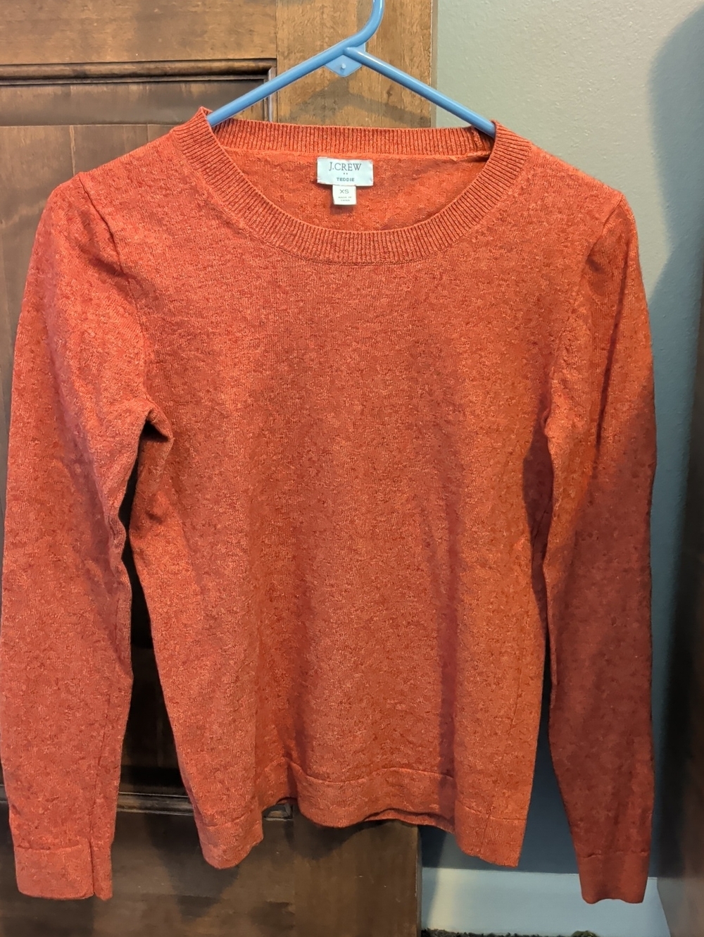 J. Crew Classic Crewneck Sweater in Heathered Rust Orange